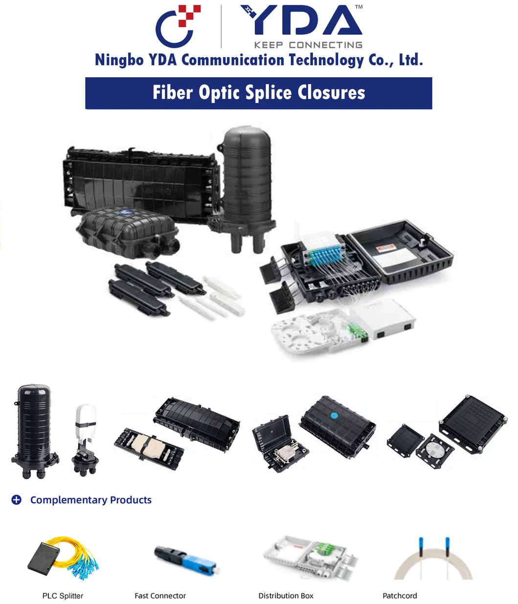 FTTH 12-24 Cores 3 Ports Vertical Heat Shrinkable Dome Type Fiber Optic Splice Closure