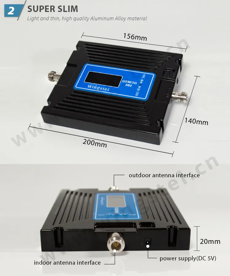 Gain Adjustable Dual Band 2G 3G GSM WCDMA 900MHz 2100MHz Mobile Signal Amplifier