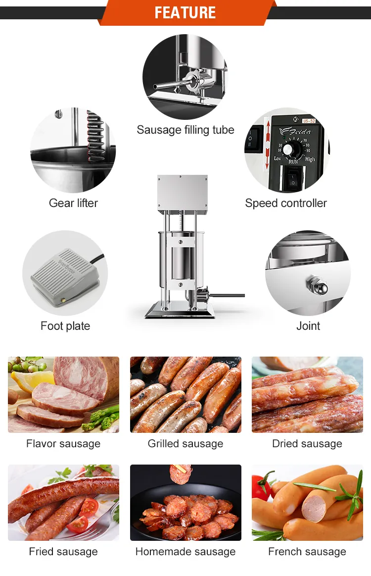 Good Quality Industrial Sausage Stuffer Vegetarian 15L Sausage Casing Making Machine