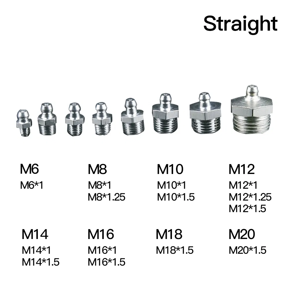 Grease Nipple Fittings M10X1 Straight Zinc Steel Pipe Fitting Auto Parts