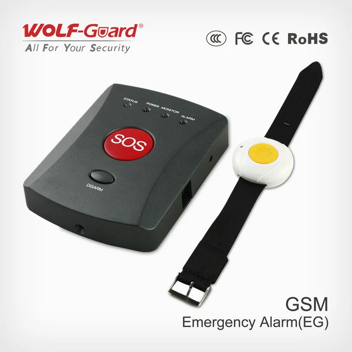 GSM Emergency Alarm Elderly Emergency Calling Alarm System with Bracelet Panic Button Sos