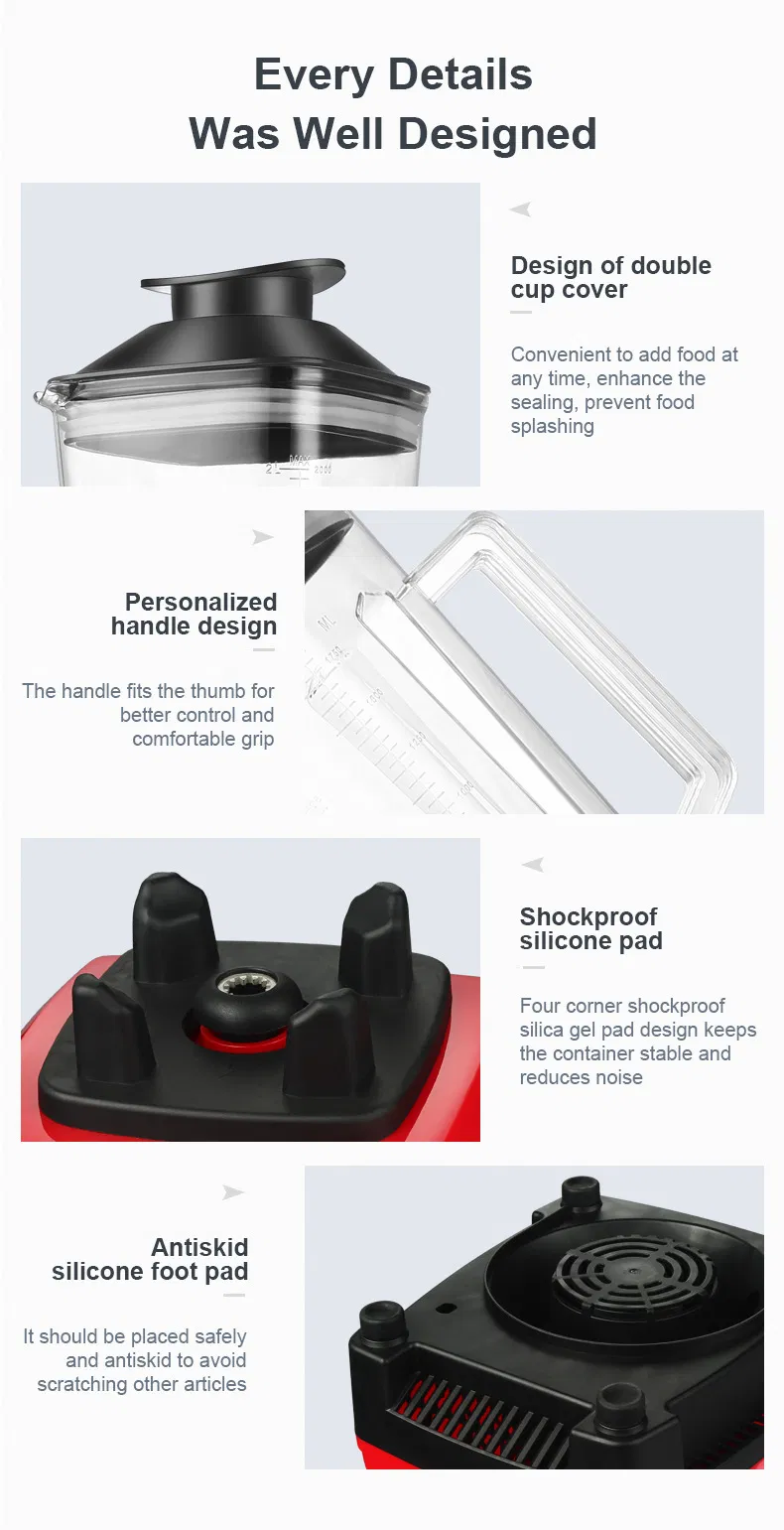 High Power Beauty 6 Blades Plastic/Glass Bottle Crushed Ice Blender Food Processors