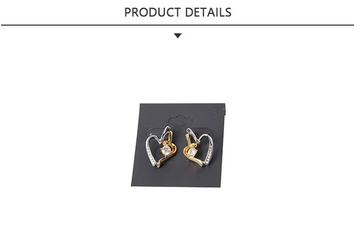 High Quality Fashion Jewelry Earring with Silver Gold Heart