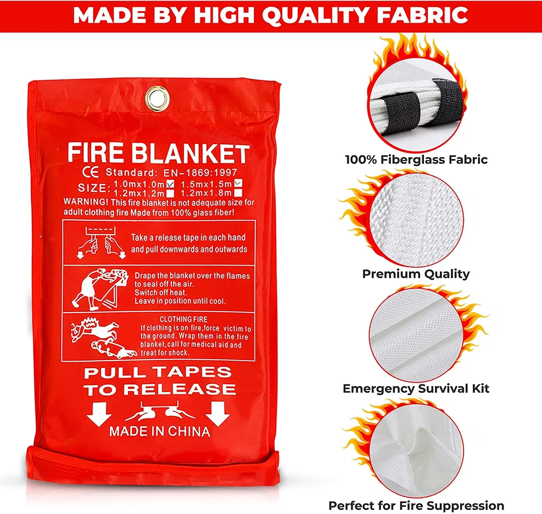 Hot Sale Industrial Air Retardant Non Conductive Fireproof Fiberglass Fabric Fire Blanket