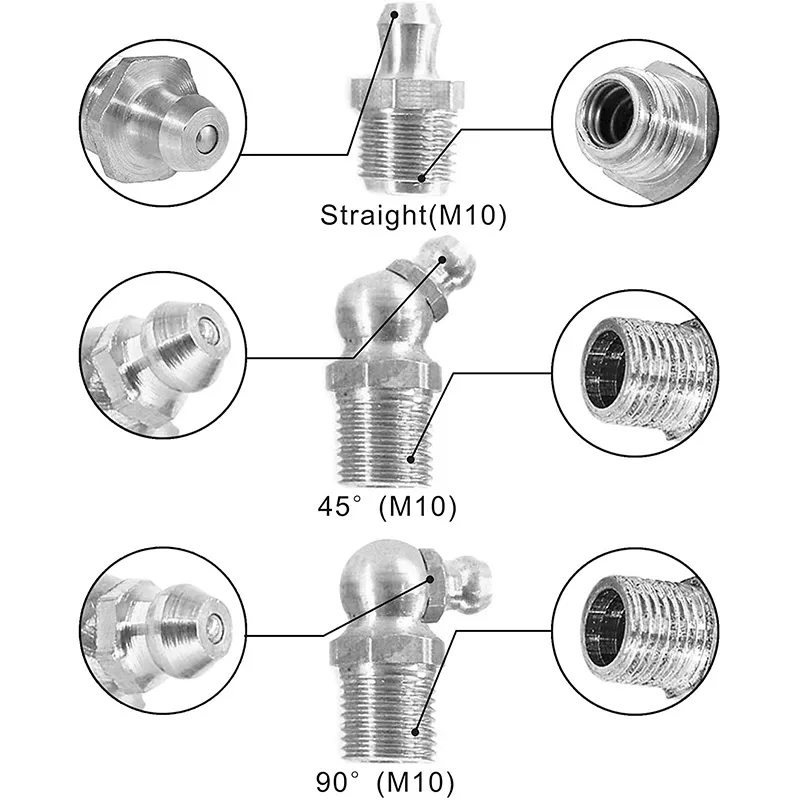 Hot Sell Grease Fitting M10X1 45 Degree Grease Nipple Assortment for Cars