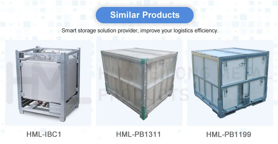 Huameilong Galvanized Stackable Warehouse Durable Metal Box for Rubber Storage