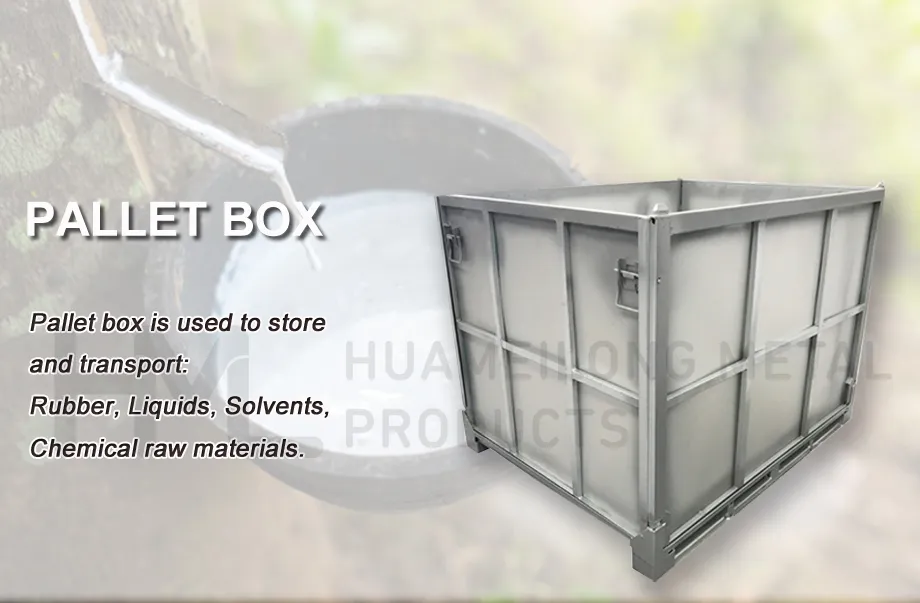 Huameilong Galvanized Stackable Warehouse Durable Metal Box for Rubber Storage