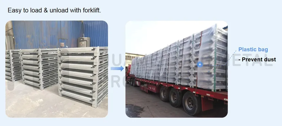 Huameilong Galvanized Stackable Warehouse Durable Metal Box for Rubber Storage