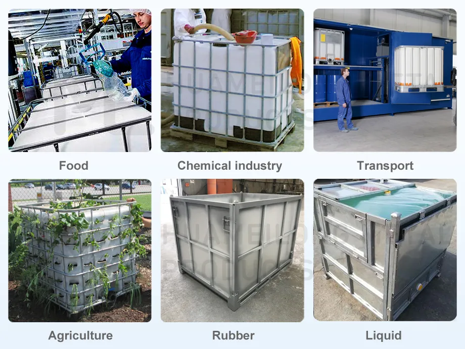 Huameilong Galvanized Stackable Warehouse Durable Metal Box for Rubber Storage