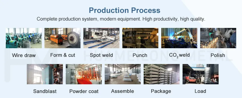 Huameilong High Quality Heavy Duty Logistics Industrial Durable Metal Pallet
