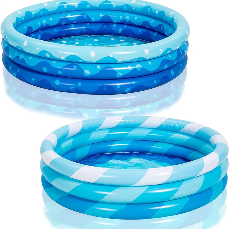 Inflatable Kiddie Pools 2 Packs Blue Summer Fun Swimming Pool