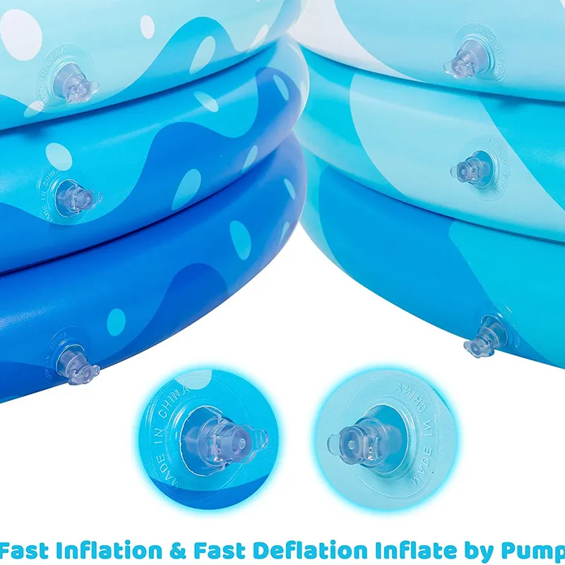Inflatable Kiddie Pools 2 Packs Blue Summer Fun Swimming Pool