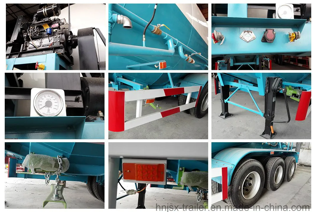 Jushixin Low Price 18-70m3 Optional Tri Axles Bulk Cement Transport Tanker Semi Trailer