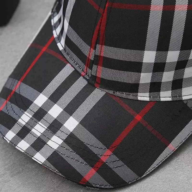 Korean Version of Spring and Summer Baseball Men′s Fashion Sports Checked Women′s Travel Canvas Sunshade Suntan Cap