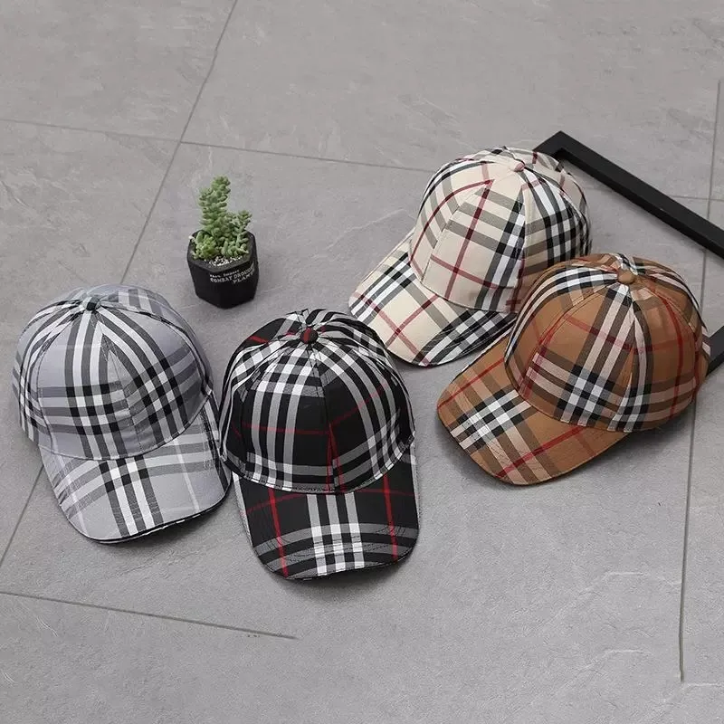 Korean Version of Spring and Summer Baseball Men′s Fashion Sports Checked Women′s Travel Canvas Sunshade Suntan Cap