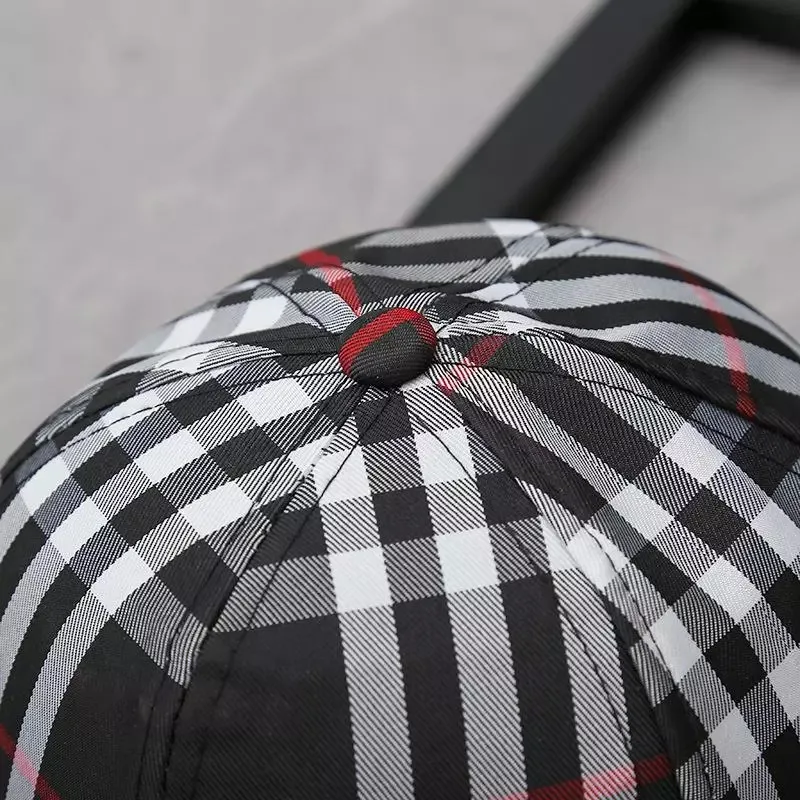 Korean Version of Spring and Summer Baseball Men′s Fashion Sports Checked Women′s Travel Canvas Sunshade Suntan Cap