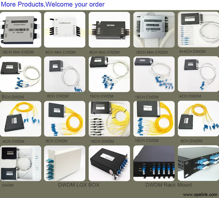 Low Price LC/FC/Sc/St/Mu Opelink/OEM 100X80X10mm RoHS 16+1CH 100g 2.0/3.0mm Fiber Optic DWDM