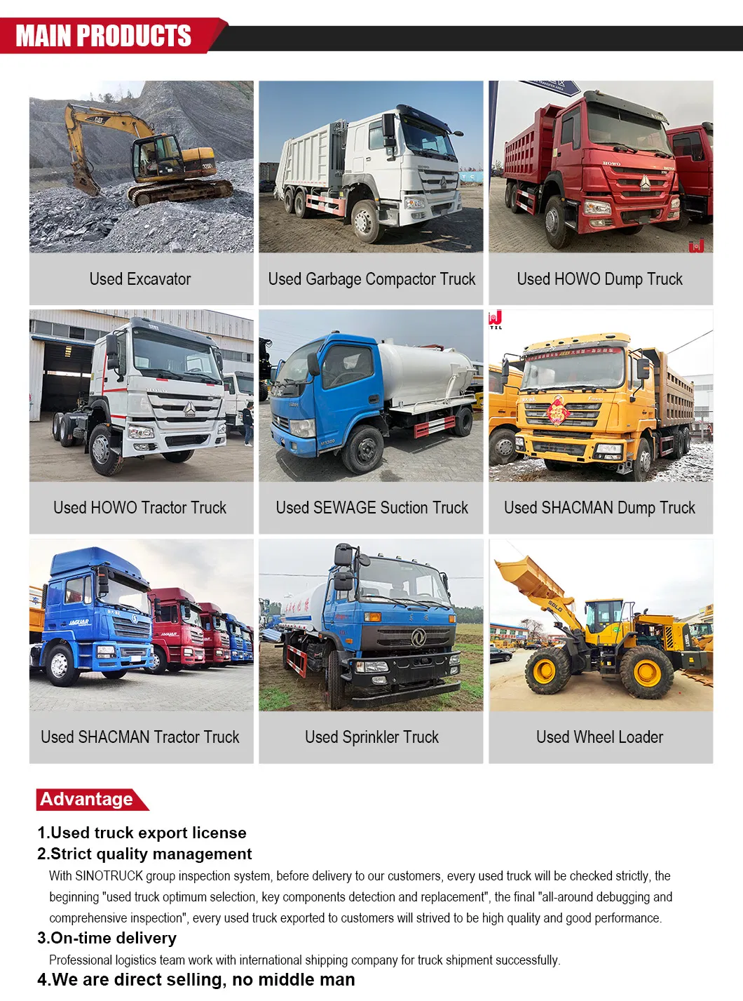 Low Price Sinotruk HOWO 4X2 Light Duty Dump Truck