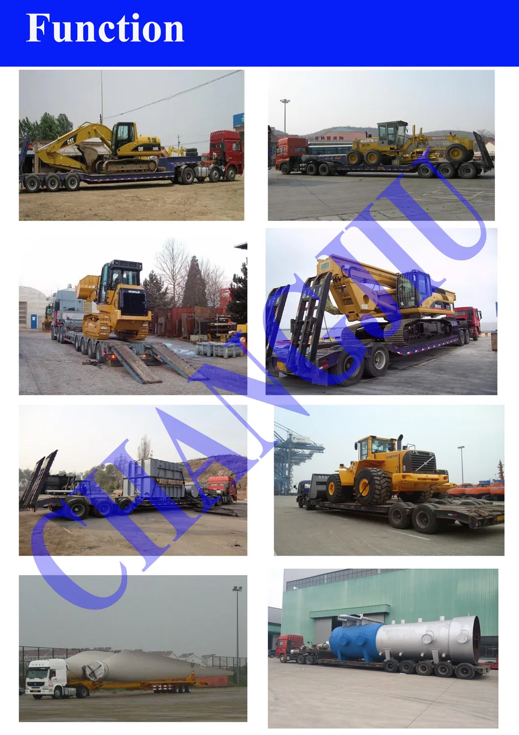 Manufactures 3 Axles Low Bed Semi Trailer Trailers 40FT Tridem Axle Low Loader 60 Ton Lowboy Semi Low Bed Trailer