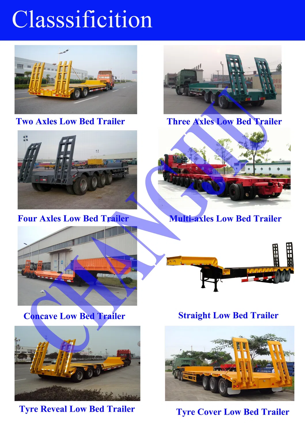 Manufactures 3 Axles Low Bed Semi Trailer Trailers 40FT Tridem Axle Low Loader 60 Ton Lowboy Semi Low Bed Trailer