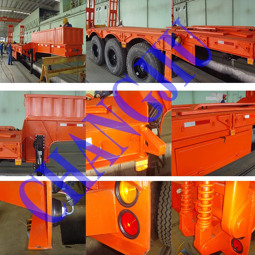 Manufactures 3 Axles Low Bed Semi Trailer Trailers 40FT Tridem Axle Low Loader 60 Ton Lowboy Semi Low Bed Trailer