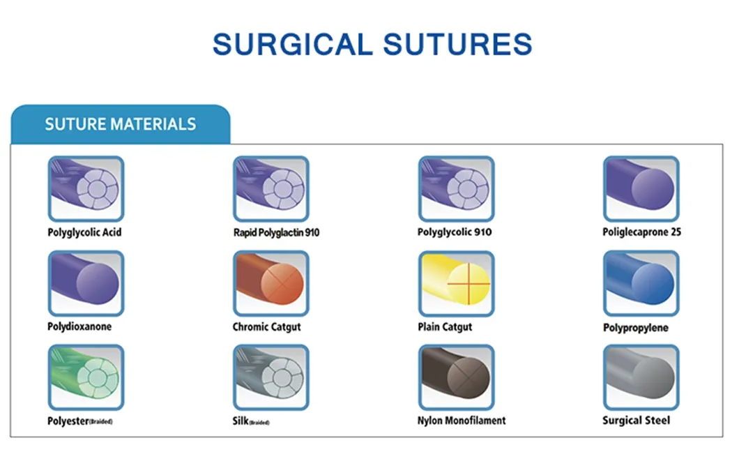 Medical Sterile Absorbable PDO Chromic Catgut PGLA PGA Surgical Sutures