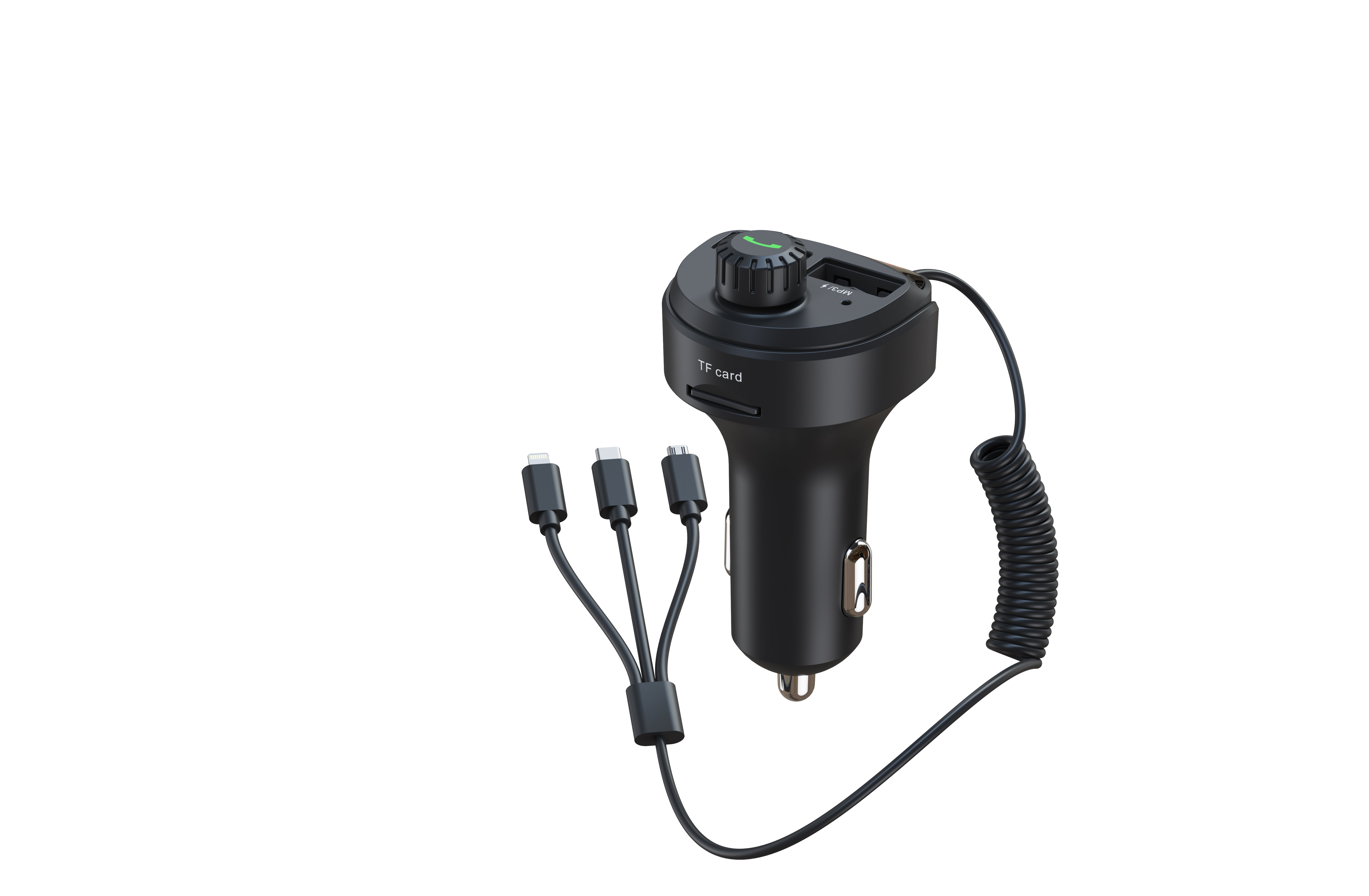 New Arrival Fast Charge 3 in 1 3.1A with Dual USB Phone Charger Bluetooth Car Kit with FM Transmitter MP3 Player