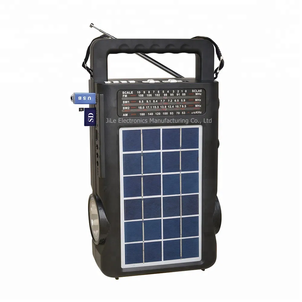 New Portable Solar Powered Multi-Function Am FM Radio with USB/TF Bt Wireless Speaker