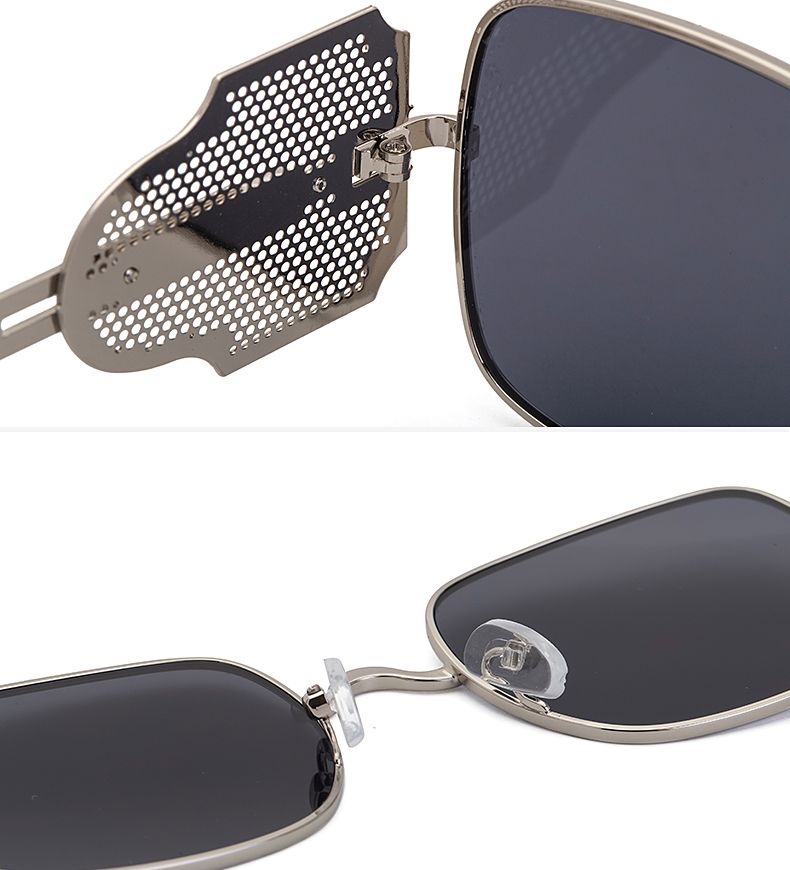 New Steampunk Sunglasses Men Metal Side Windproof Sunglasses Square Glasses Sunglasses