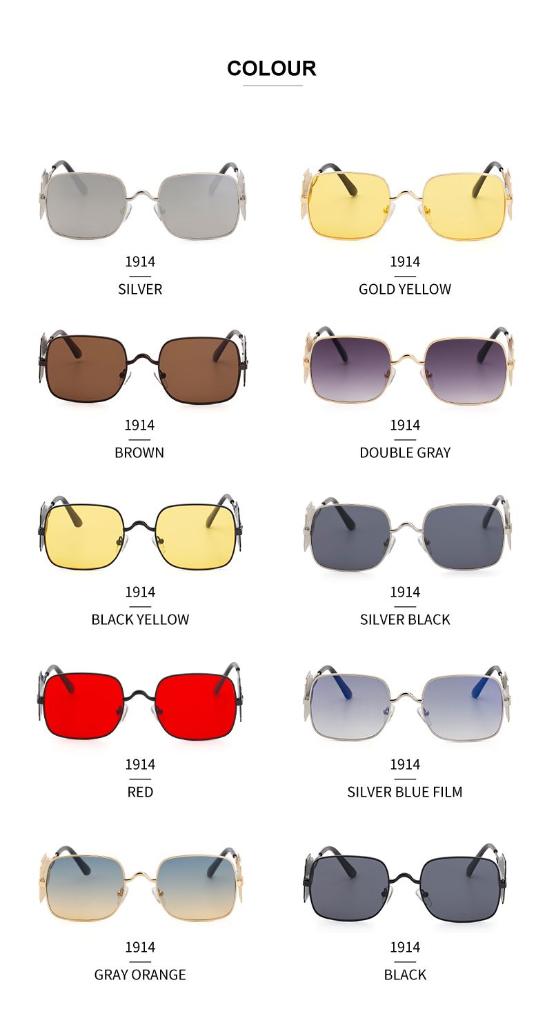 New Steampunk Sunglasses Men Metal Side Windproof Sunglasses Square Glasses Sunglasses