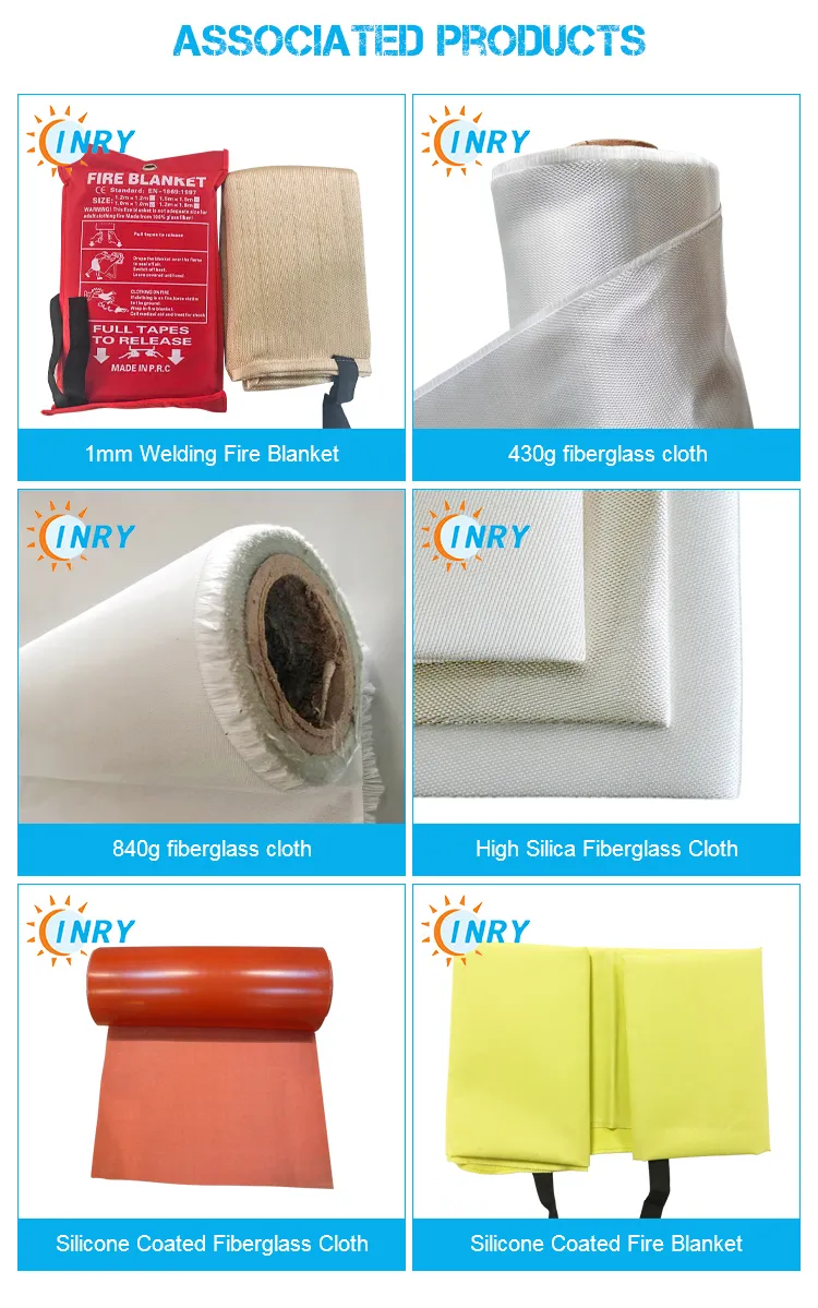 Non-Asbestos Home Use Fiberglass Fire Blankets Customized Manufacturer