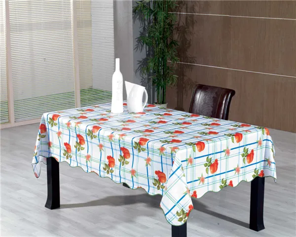 Nonwoven/Flannel/Fabric Backing PVC Printed Tablecloth LFGB Oko-Tex Wholesale China Factory