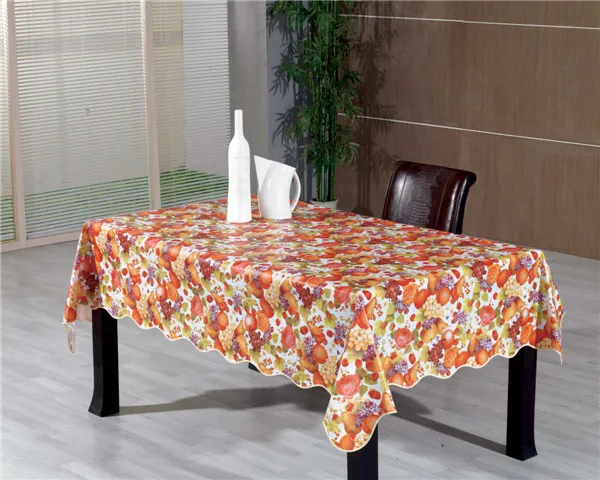 Nonwoven/Flannel/Fabric Backing PVC Printed Tablecloth LFGB Oko-Tex Wholesale China Factory