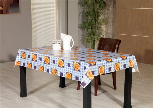 Nonwoven/Flannel/Fabric Backing PVC Printed Tablecloth LFGB Oko-Tex Wholesale China Factory
