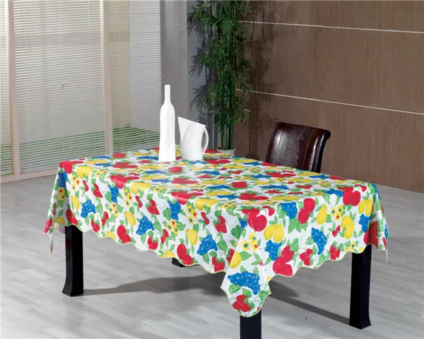 Nonwoven/Flannel/Fabric Backing PVC Printed Tablecloth LFGB Oko-Tex Wholesale China Factory