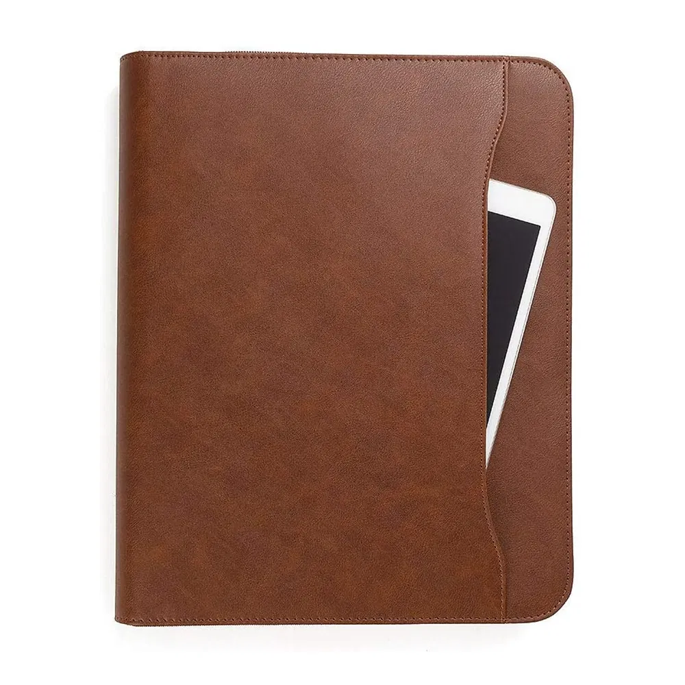 Office Supplies A4 Organizer PU Folding Bag Faux Leather Binder File Folders Portfolio