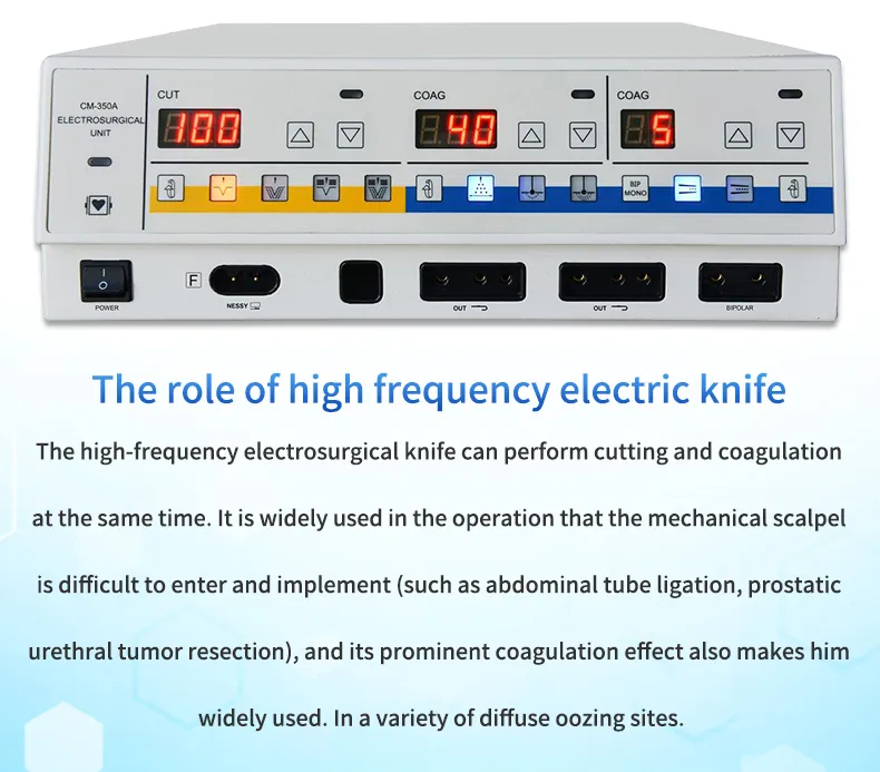 Orthopedics, Obstetrics and Gynecology Electro-Surgical Unit High Frequency Electric Unit with Generator Knife for Endoscope Interface