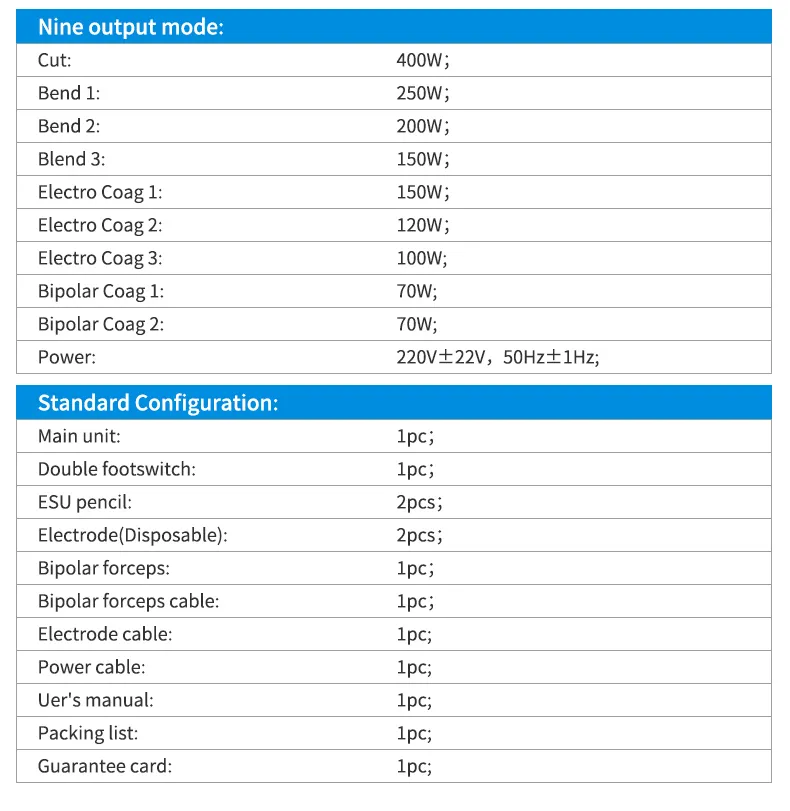 Orthopedics, Obstetrics and Gynecology Electro-Surgical Unit High Frequency Electric Unit with Generator Knife for Endoscope Interface