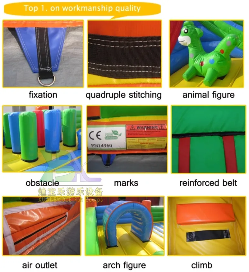 Party Rentals New Inflatable Red&Green Obstacble Course Manufacturer