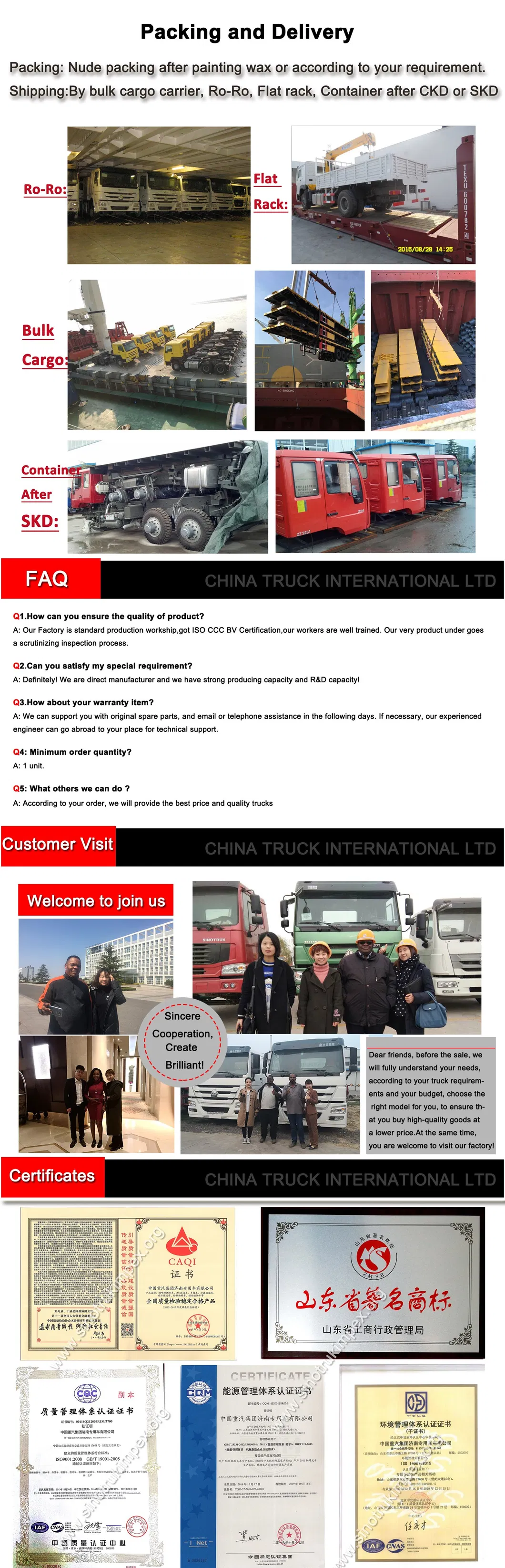 Sinotruck HOWO 6X4 Flatbed Semi Trailer Truck