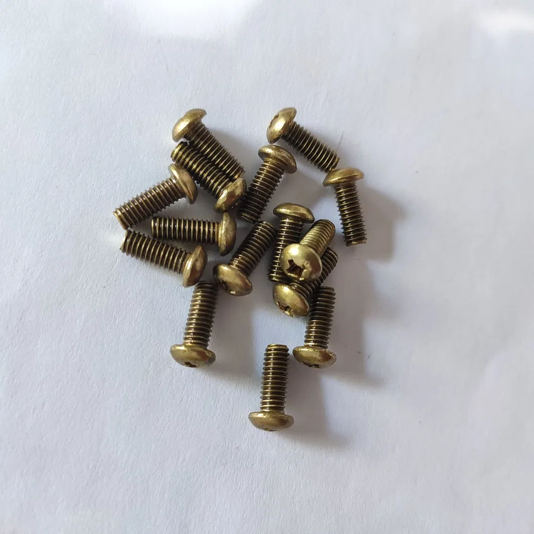 Spot Commodity Brass Fasteners DIN 7985 Pan or Fillister Head Phillips Machine Screw