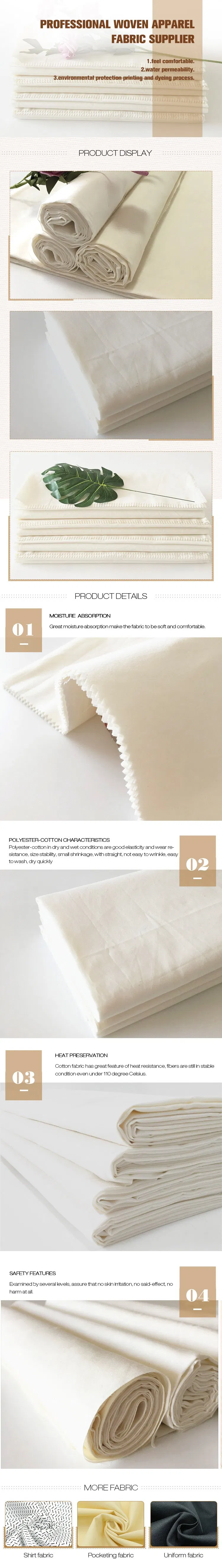 Tc 80/20 45*45 110*76 Shirt Fabric Grey Fabric Pocket Fabric Garments