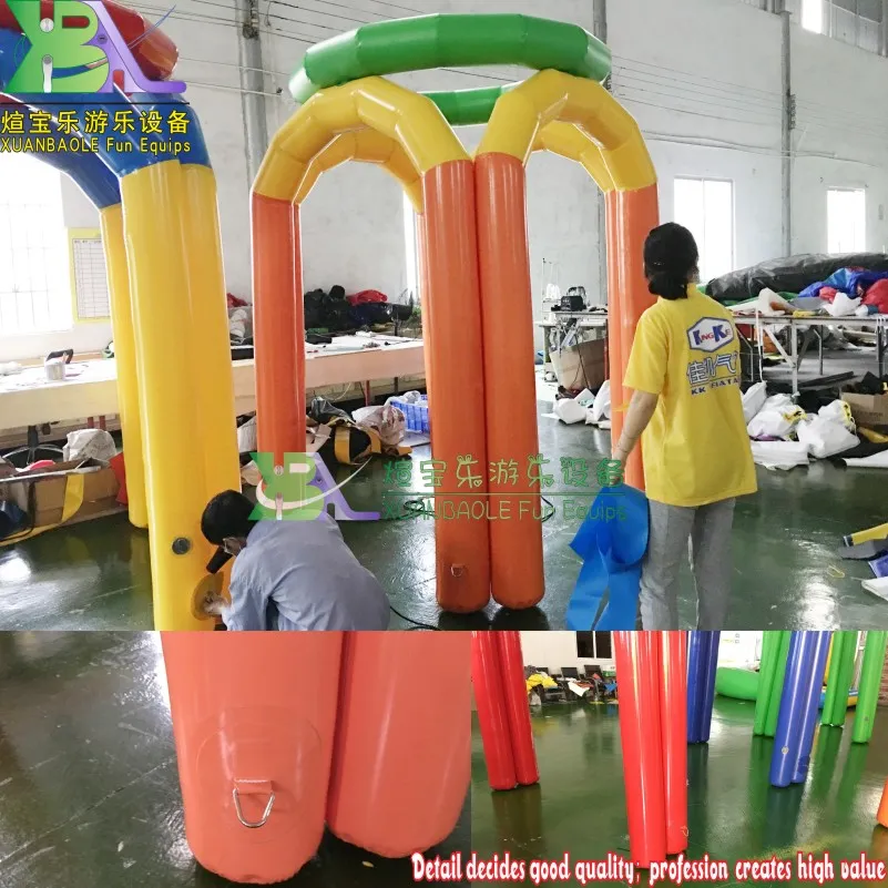 Team Activity 2.5m H Inflatable Basketball Toss Game, Backyard Inflatable Lawn Basketball Hoop Sport Game