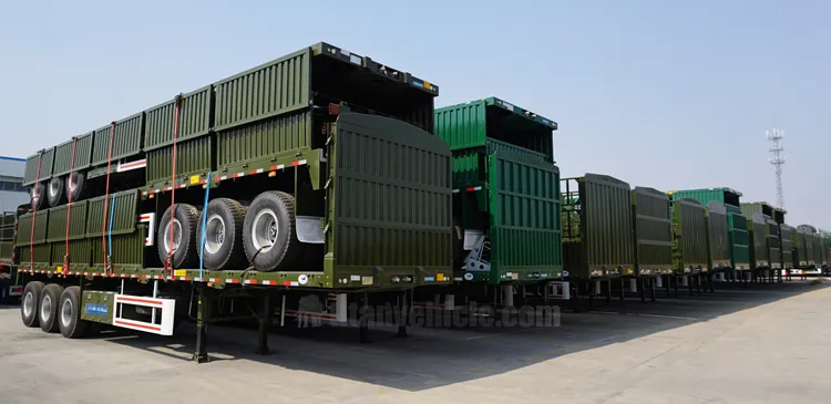 Titan 60 Tons Sidewall Grain Hopper Bulk Cargo High Bed Side Semi Trailer for Sale