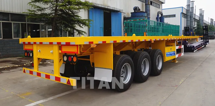 Titan Tridem Axle 20/40FT Shipping Container Flatbed Trailer Prices