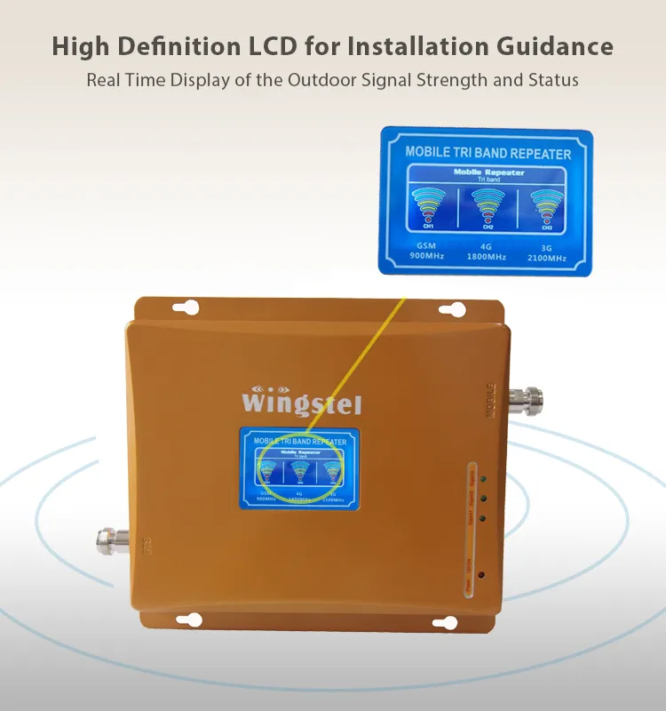 Top-Selling Cellular GSM 2g 3G 4G LTE Data Wireless Signal Booster Triband Mobile Phone Network Repeaters Full Kit with Antennas and Cable for Home and Office