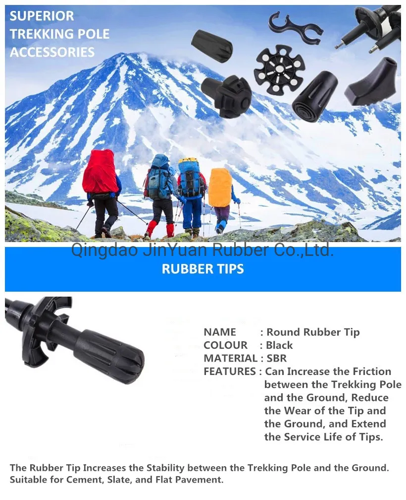 Trekking Pole Rubber Tips Cover for Outdoor Walking Aluminium Alloy Hiking Stick Part Accessorie