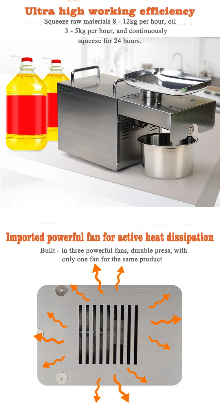 Vegetable Oil Press Mini Cooking Oil Cold Press Machine Seed Oil Press Pumpkin Machine