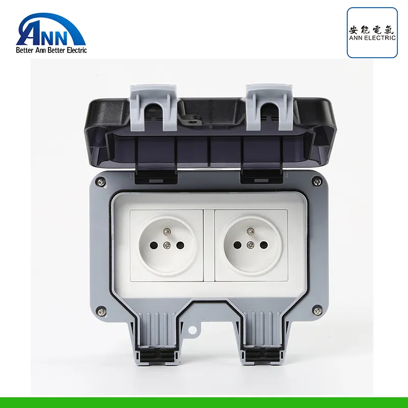 Waterproof Wall Switch Socket Box Safety Floor Socket Cover Box Outdoor IP66 Double French Type