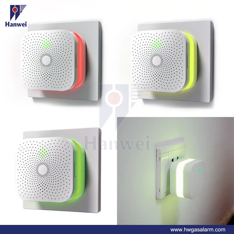 WiFi Smart Combustible Gas Alarm with Self-Examination Button and Ring Warning Light Design